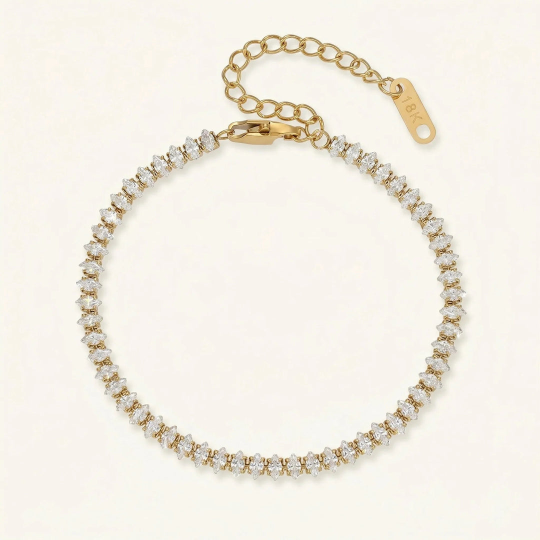 Gold-Plated Diamond Tennis Bracelet For Women