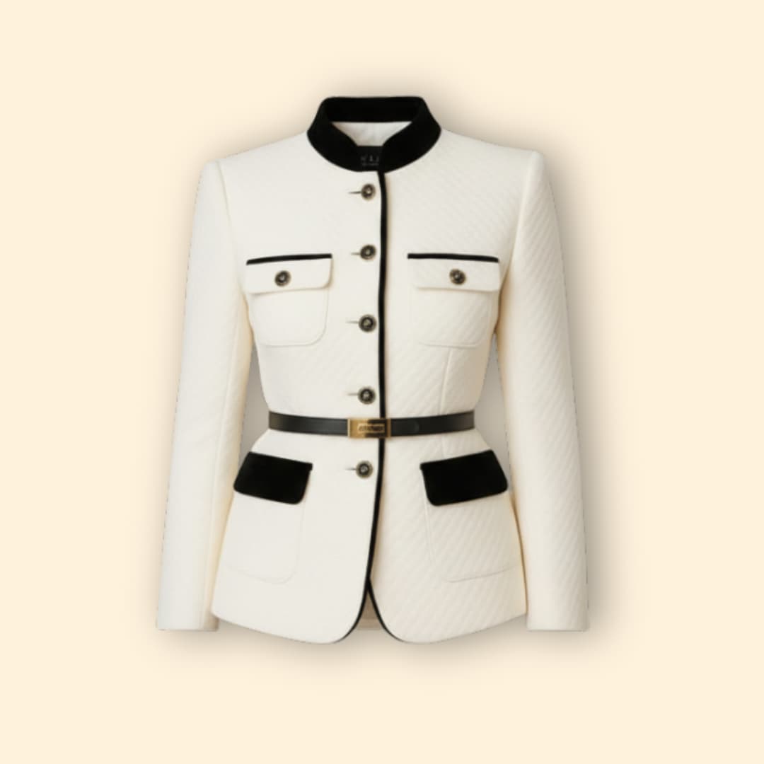 Women Blazer with Belted Waist