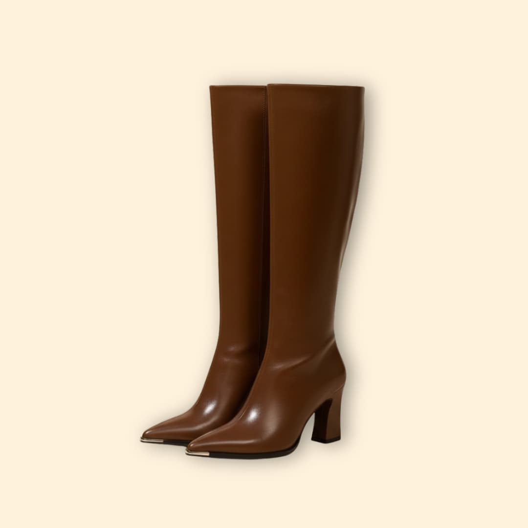 Women Knee-High Boot with Sculpted Heel