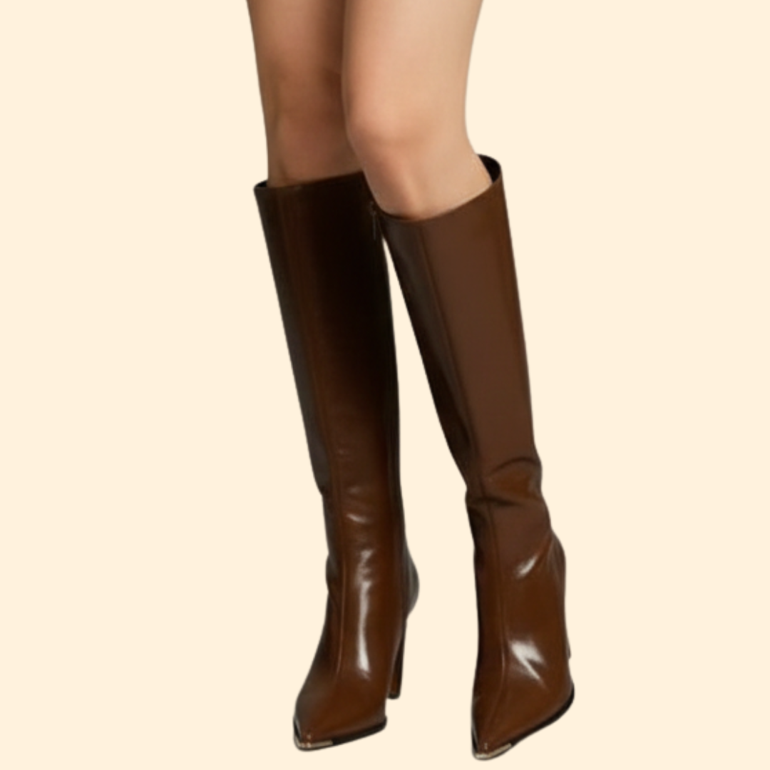 Women Knee-High Boot with Sculpted Heel
