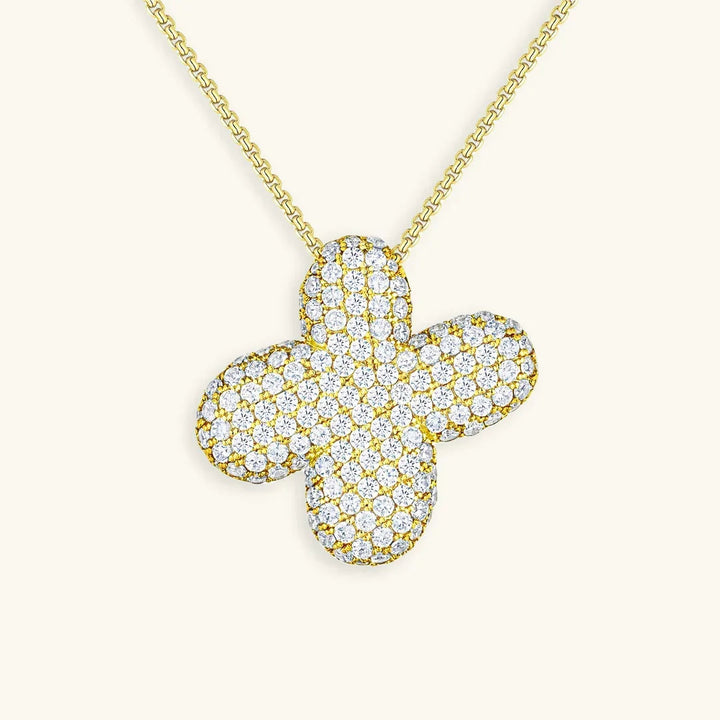 Gold-Plated Bubble Initial Diamond Necklace