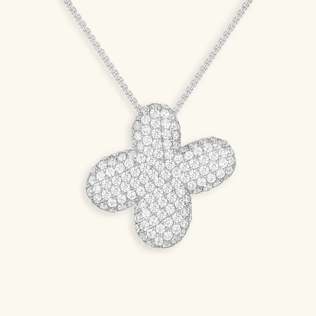 Gold-Plated Bubble Initial Diamond Necklace