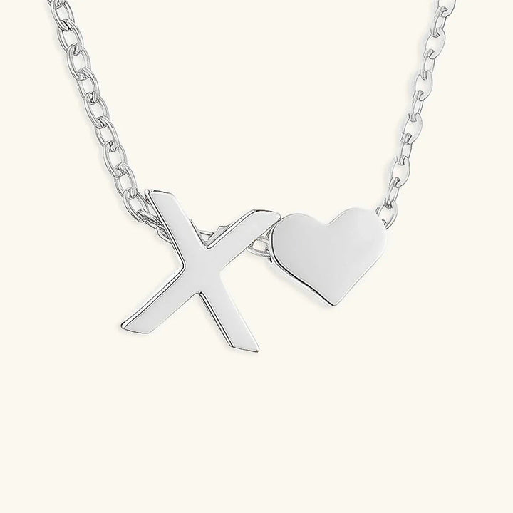 Gold-Plated Initial Heart Pendant Necklace