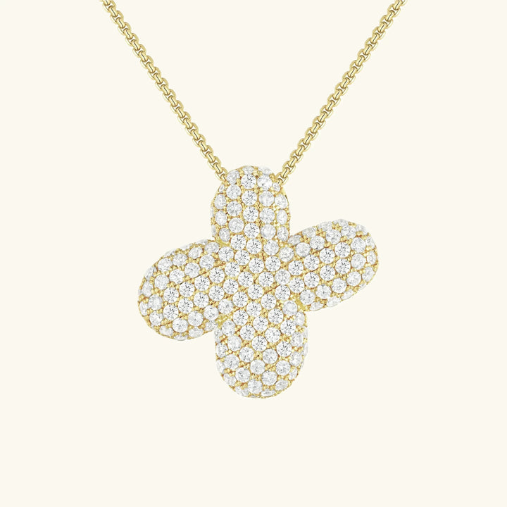 Gold-Plated Bubble Initial Diamond Necklace