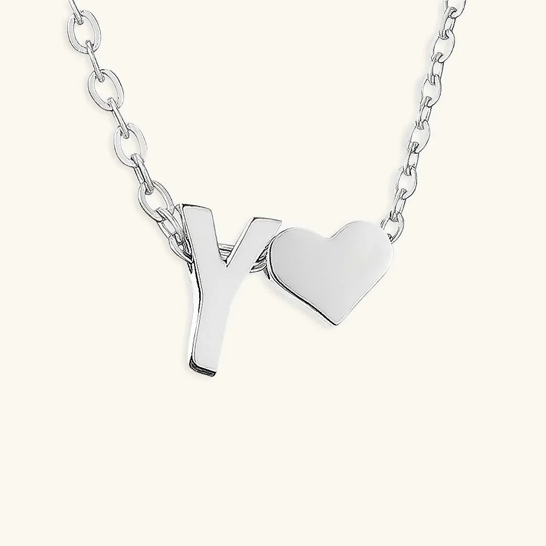 Gold-Plated Initial Heart Pendant Necklace