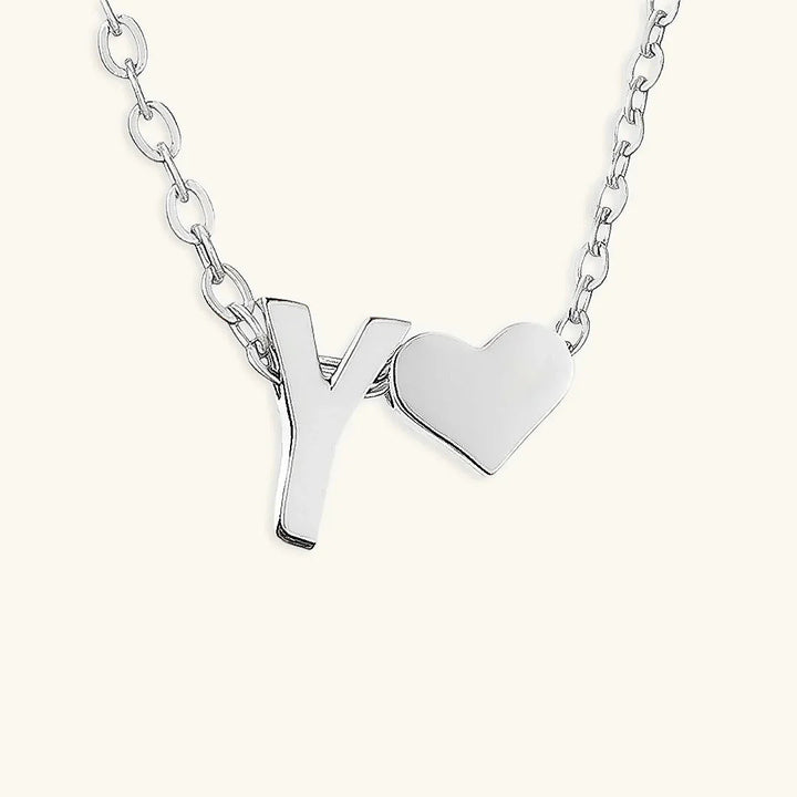 Gold-Plated Initial Heart Pendant Necklace