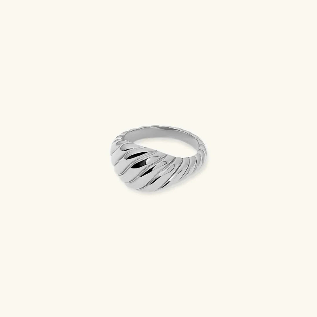 Gold-Plated Croissant Statement Ring Women