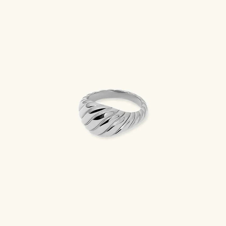 Gold-Plated Croissant Statement Ring Women