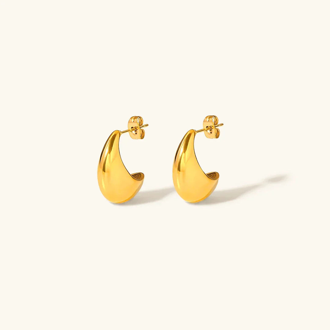 Gold-Plated Chunky Hoop Earrings for Women