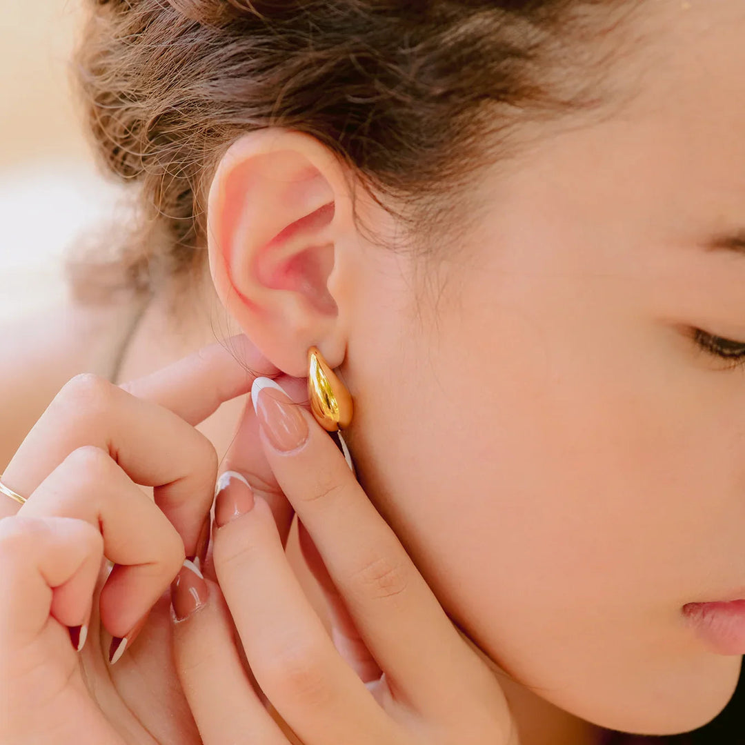 Gold-Plated Chunky Hoop Earrings for Women