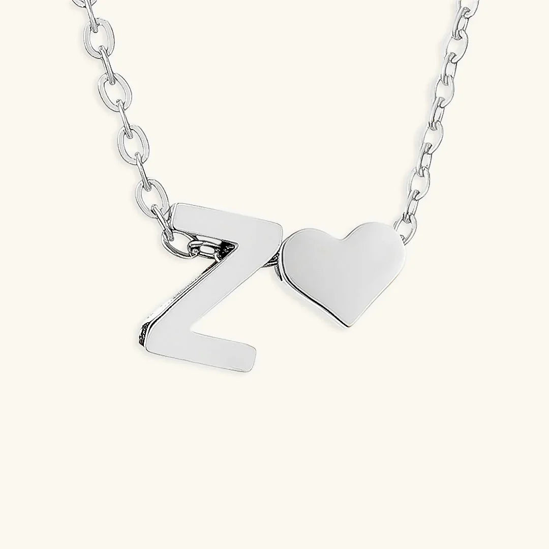 Gold-Plated Initial Heart Pendant Necklace