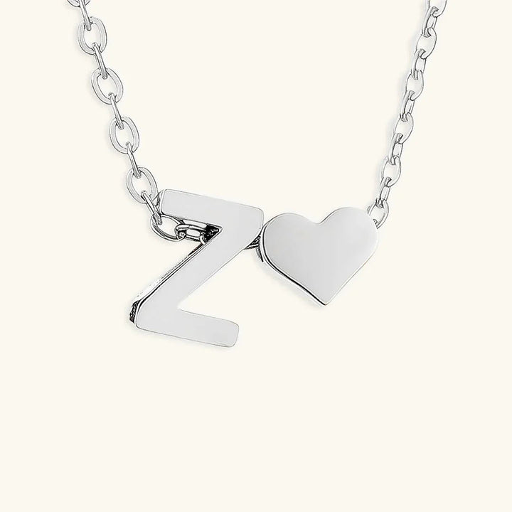 Gold-Plated Initial Heart Pendant Necklace