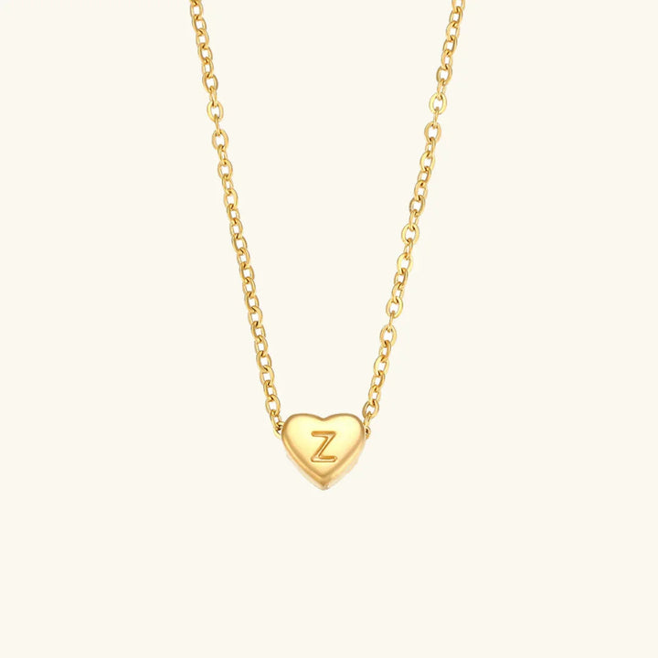 Gold-Plated Heart Initial Necklace