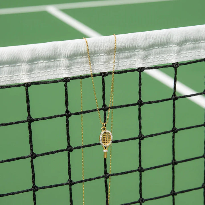 Gold-Plated Tennis Pendant Necklace for Women