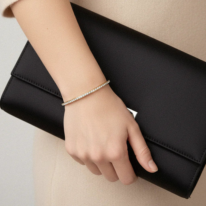 Gold-Plated CZ Bangle for Women