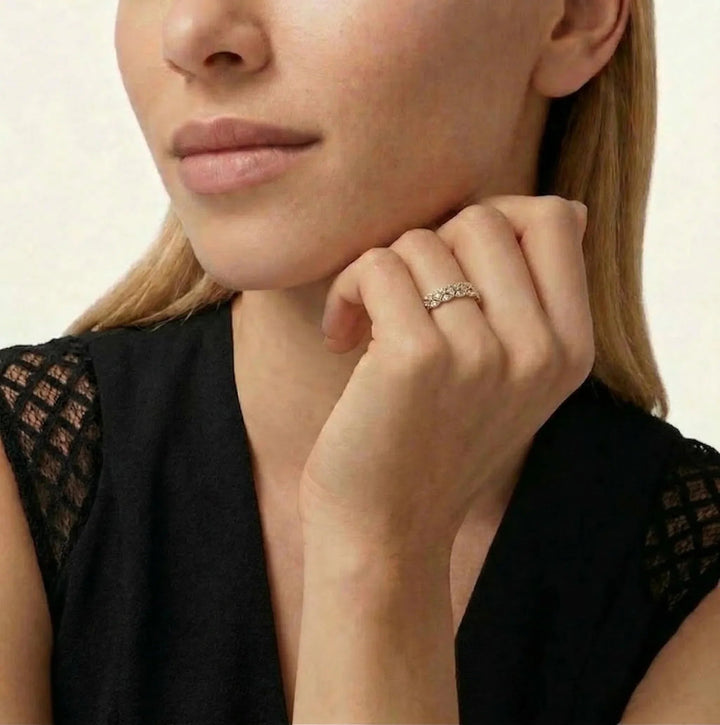 Gold-Plated CZ Open Patterned Ring