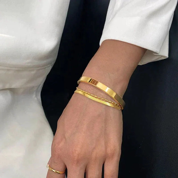 Gold-Plated Adjustable Cuff Bracelet