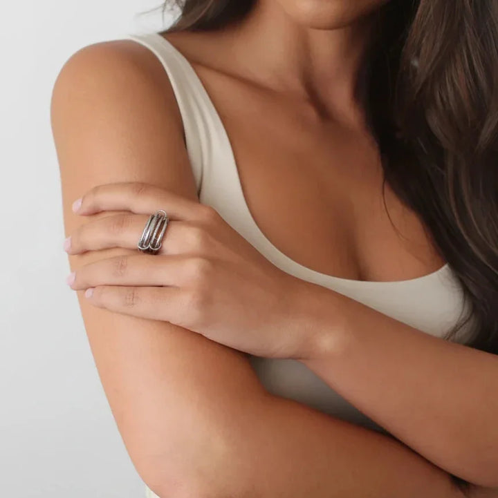Silver-Plated CZ Stackable Ring Set
