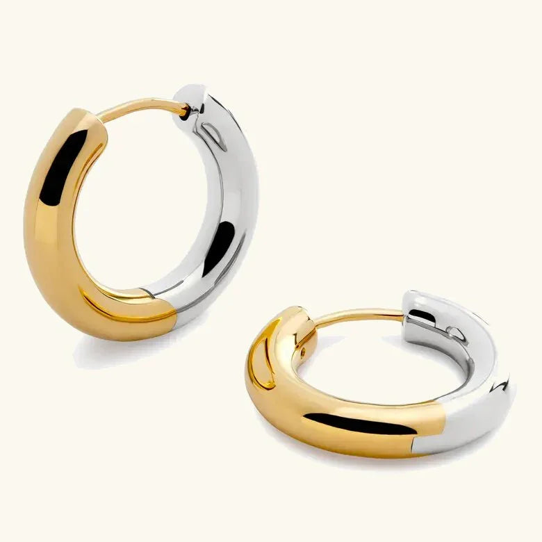 Gold-Plated Silver-Tone Hoop Earrings for Women