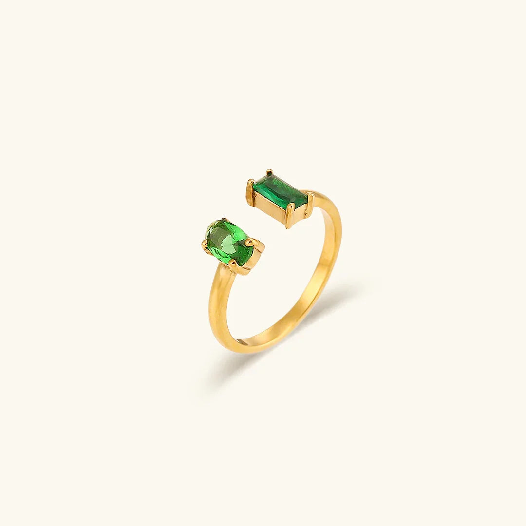 Gold-Plated Gemstone Ring For Women