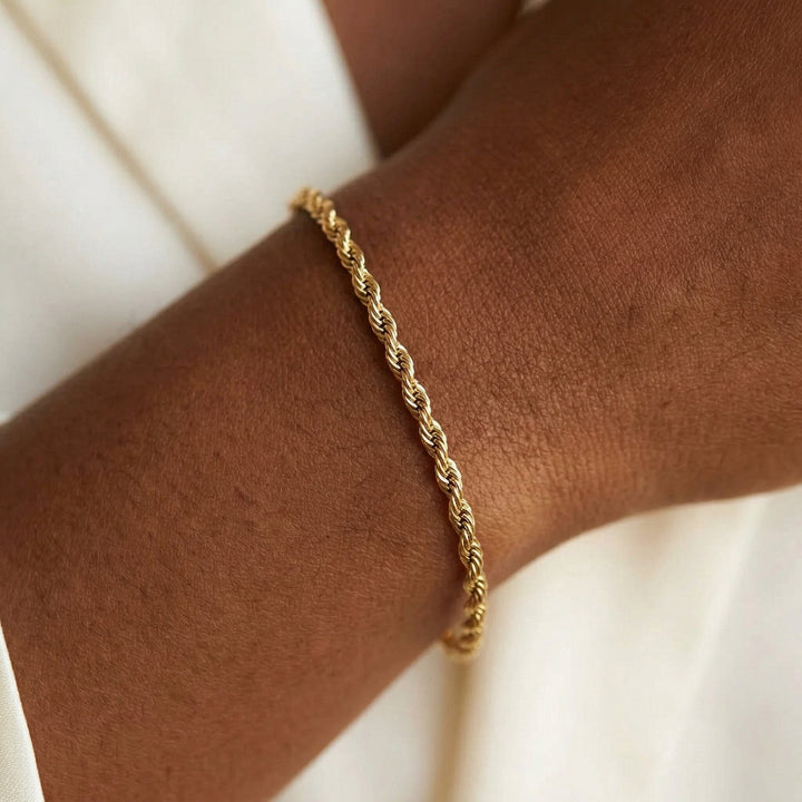 Gold-Plated Rope Chain Bracelet Women