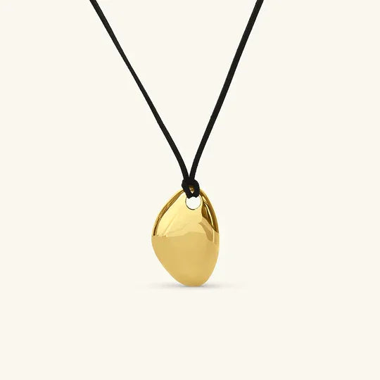 Gold-Plated Pebble Pendant Necklace for Women