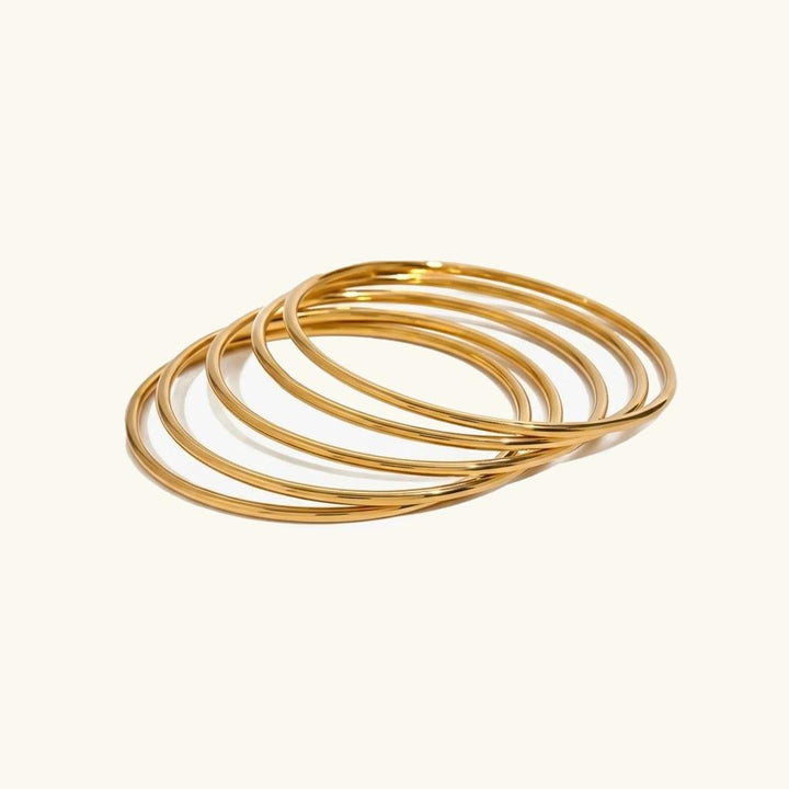 Gold-Plated Stackable Bangle Set for Women