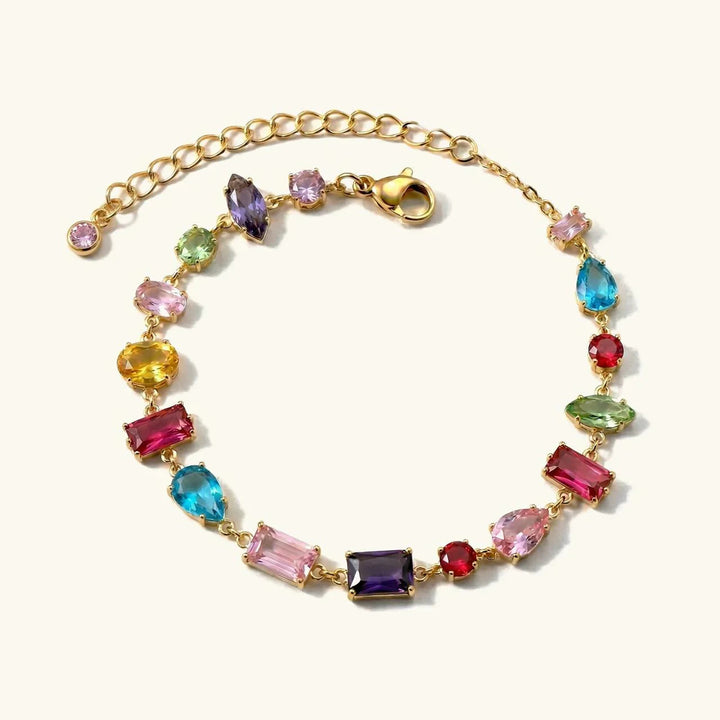 Statement 18k Gold-Plated Gemstone Bracelet