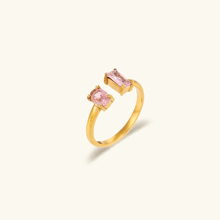 Gold-Plated Gemstone Ring For Women