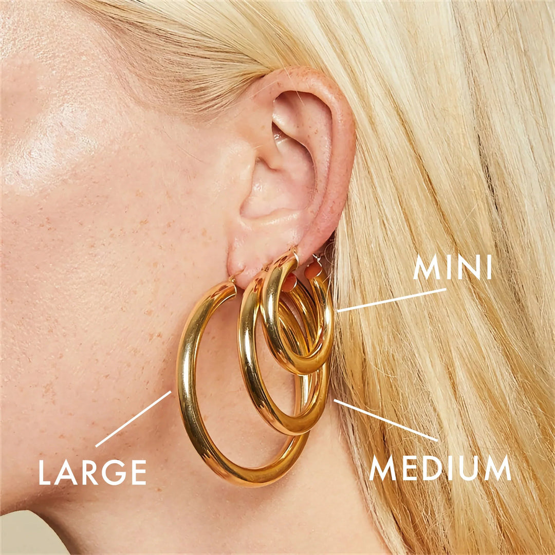 Gold-Plated Broad Hoop Earrings for Women