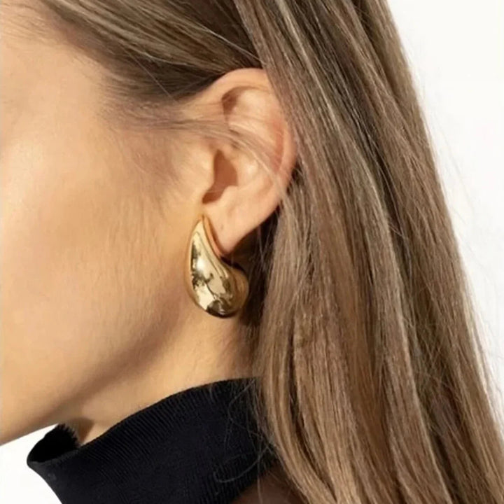 Gold-Plated Teardrop Earrings For Women