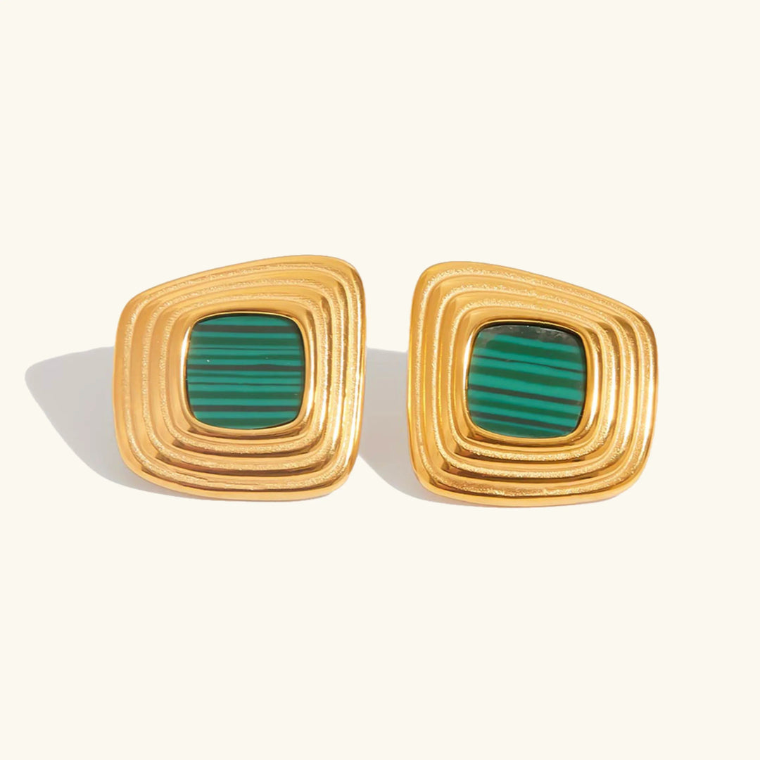 Gold-Plated Geometric Stud Earrings for Women